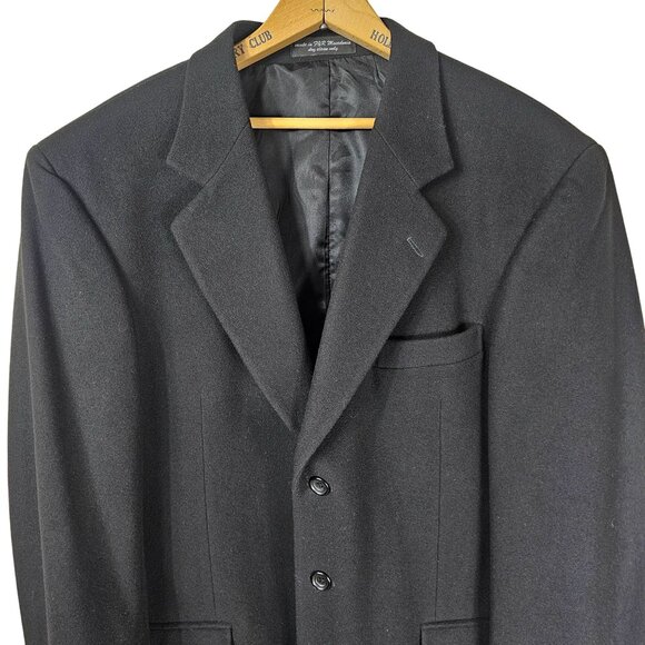 Gianfranco Ruffini Men Black Cashmere Blend Blazer Sz 42R Quiet Luxury Old Money - Picture 4 of 13